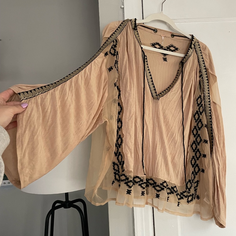 Free People Long-sleeved Shirt with Mesh Sleeves- Size M- 2 shirts